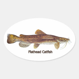 Flathead Catfish Ovaler Aufkleber