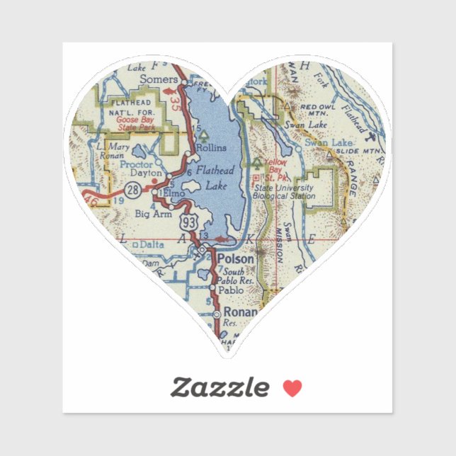 Flathead Lake Montana Aufkleber (Blatt)