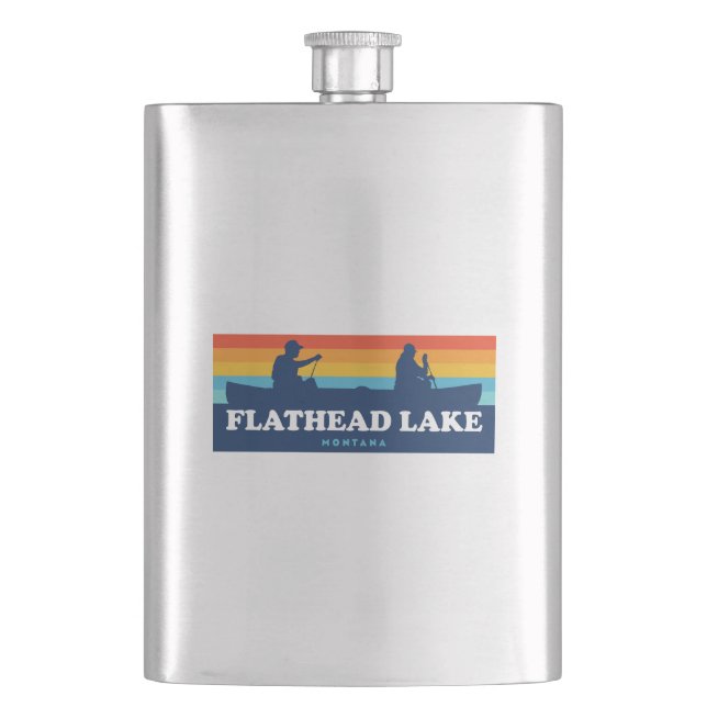 Flathead Lake Montana Canoe Flachmann (Vorderseite)