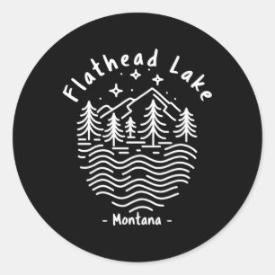 Flathead Lake Montana Runder Aufkleber