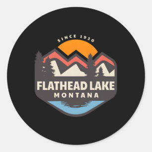 Flathead Lake Montana Runder Aufkleber