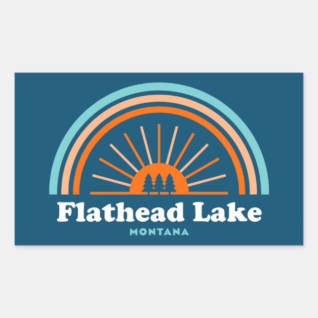 Flathead Lake Montanbow Rechteckiger Aufkleber (Vorderseite)