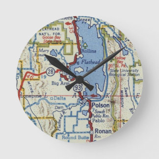 Flathead Lake und Polson Runde Wanduhr