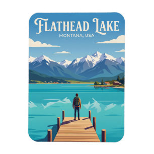 Flathead Lake USA wird zu Flathead Lake USA. Magnet