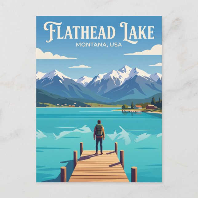 Flathead Lake USA wird zu Postkarte (Vorderseite)