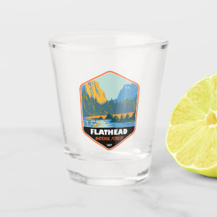 Flathead National Forest Montana Vintages Emblem Schnapsglas