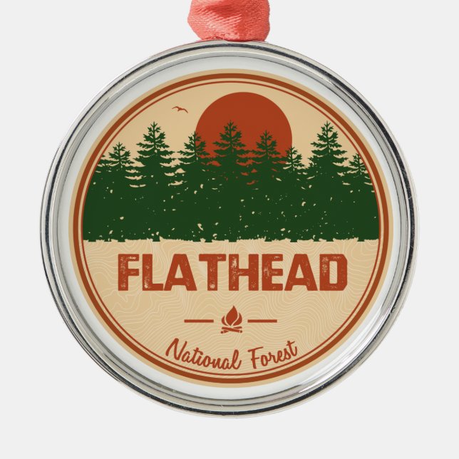 Flathead National Forest Ornament Aus Metall (Vorne)