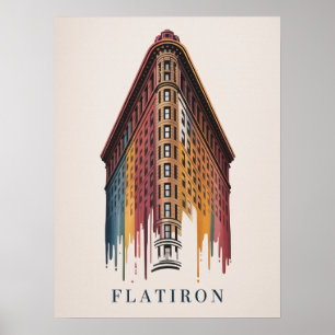 Flatiron Building Paint-Tropfstil Poster