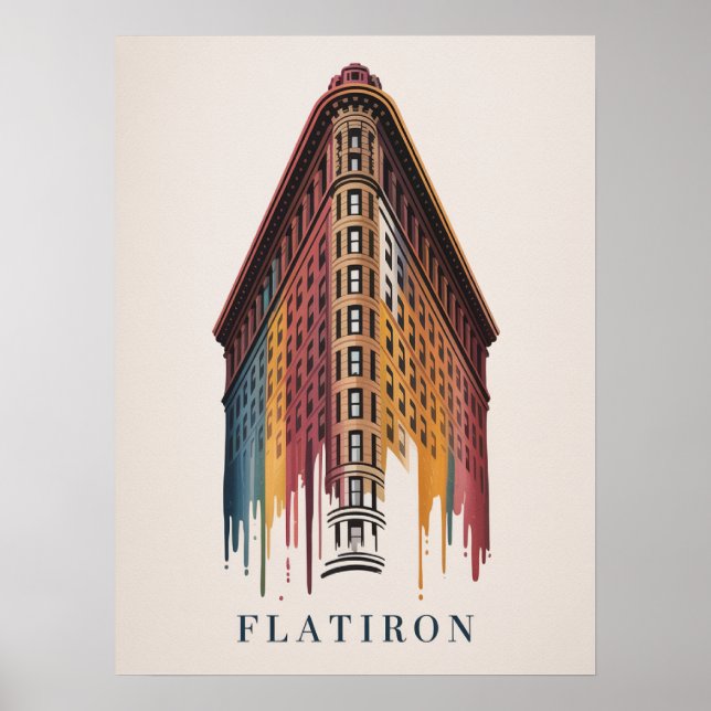 Flatiron Building Paint-Tropfstil Poster (Vorne)