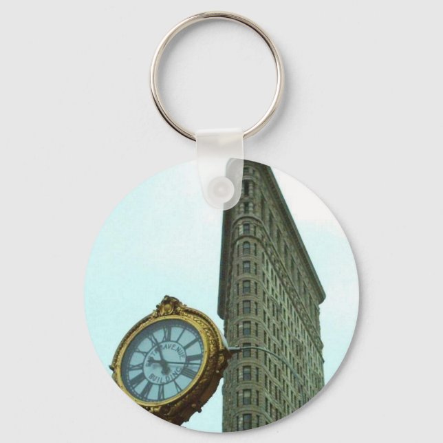 Flatiron Bulding and Clock Schlüsselanhänger (Vorderseite)
