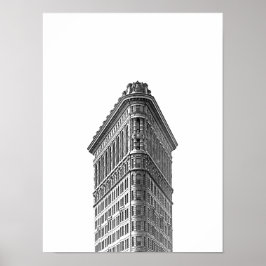 Flatiron Gebäude Black & White Minimalistisch Post Poster