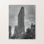 Flatiron-Gebäude, NYC-Puzzle<br><div class="desc">Schwarzweiß-Foto des ikonischen Flatiron-Gebäude,  NYC.</div>