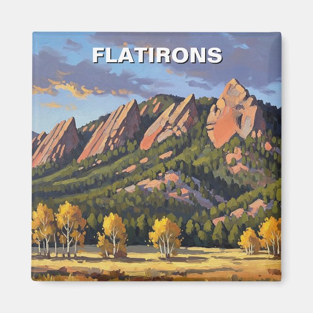 Flatirons Colorado Reise Magnet (Vorne)