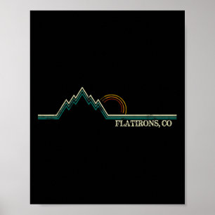Flatirons Colorado Retro-Bergsteigen Sommer Poster