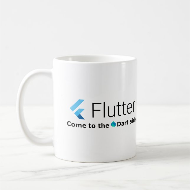 Flattern: Gekommen zur Pfeil-Seiten-Weiß-Tasse Kaffeetasse (Links)