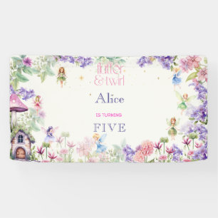Flattern und wirbeln Fairy Garden Aquarell Geburts Banner
