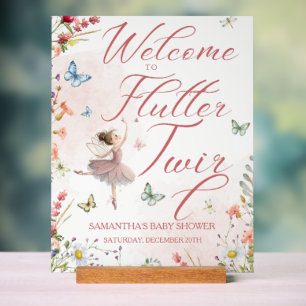 Flattern und Wirbeln Magische Flügel Baby Shower Acrylschild