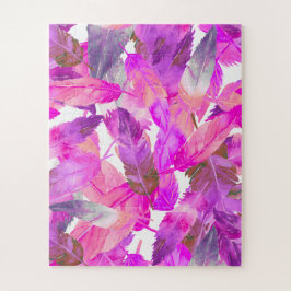 Flatternde Flamingos Rosa Federn Puzzle
