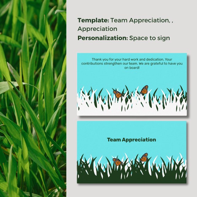 🦋 🌿 flatterndes Dankeschön: Betreuung von Teambe Visitenkarte (🦋🌿Fluttering Thanks: Team Appreciation Lawn Care Business Card Thank You Personalization Signature)