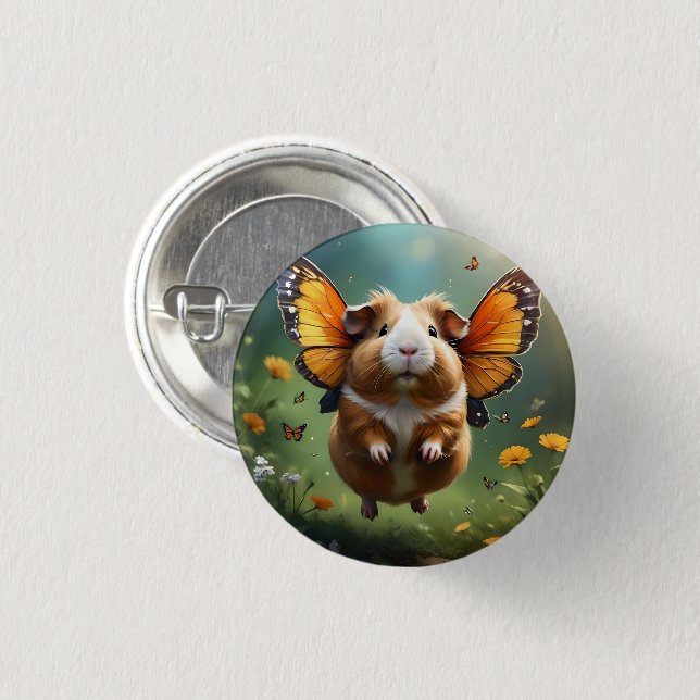 "Flatterpaws: Die Guinea, in der das Schwein flieg Button (Vorne & Hinten)