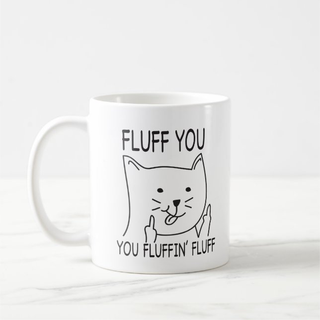 Flaum weg vom niedlichen Kätzchen Kaffeetasse (Links)