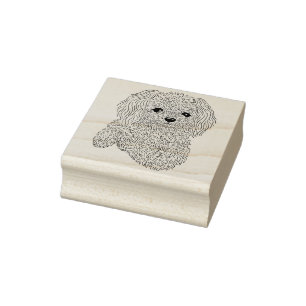Flaumige kleine Pudel-Hundegummi-Briefmarke Gummistempel