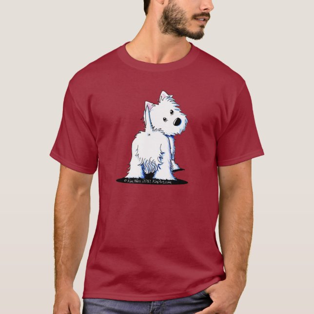 Flaumiger Hintern Westie T-Shirt (Vorderseite)