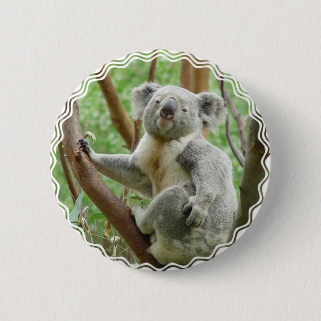 Flaumiger Koala-Knopf Button (Vorderseite)