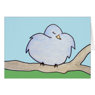 Flaumiger Vogel auf einer Niederlassung