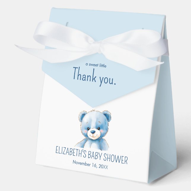 Flauschig blauer Bär Geschenkschachtel (Vorderseite)