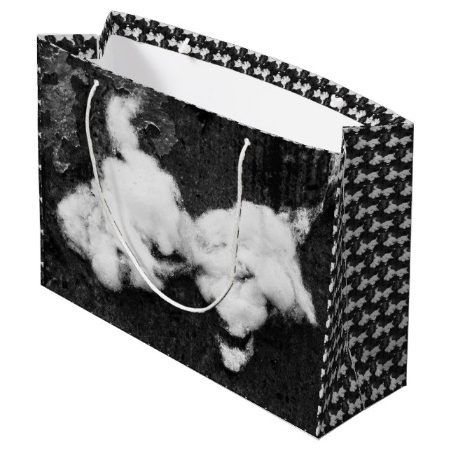 Flauschig große Geschenktasche Geschenktüte (Rückseite Schrägansicht)