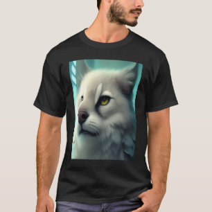 Flauschig weiß wie Schneeleopardenkatze Kätzchen L T-Shirt