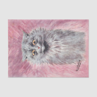 Flauschige Blaue Katze Moody Vintage Katze Seidenpapier