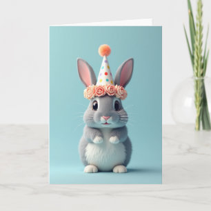 Flauschige Hasen-Geburtstagskarte Karte