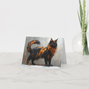 Flauschige Maine Coon-Katze Dankeskarte