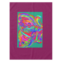 Flauschige Regenbogenfarbene Blume Tischdecke