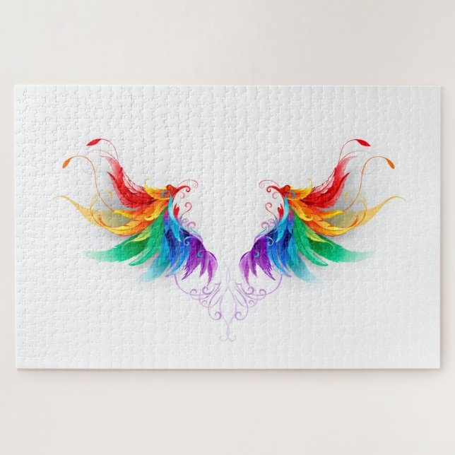 Flauschige Regenbogenflügel (Horizontal)