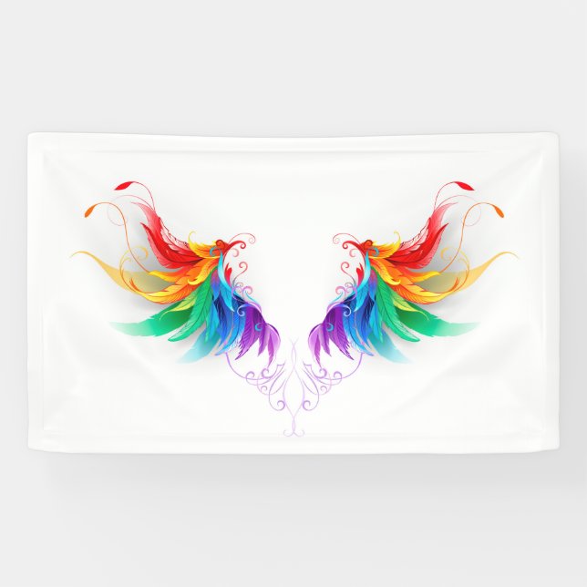 Flauschige Regenbogenflügel Banner (Horizontal)