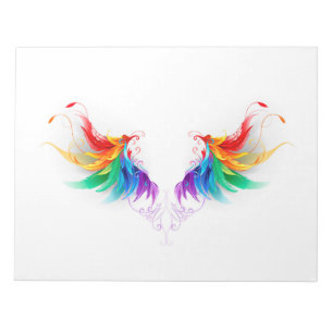 Flauschige Regenbogenflügel Notizblock