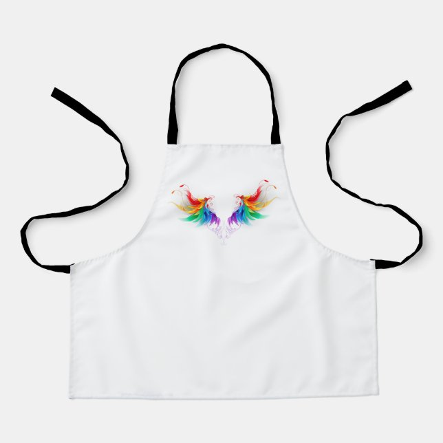 Flauschige Regenbogenflügel Schürze (Vorderseite)