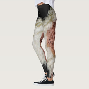 Flauschiger Faux-Fell-Abstrakter-Kuh-Druck - Cozy Leggings