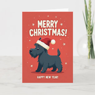 Flauschiger Hunde-Weihnachtsgruß Karte