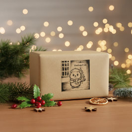 flauschiger igel mit weihnachtsgruß gummistempel