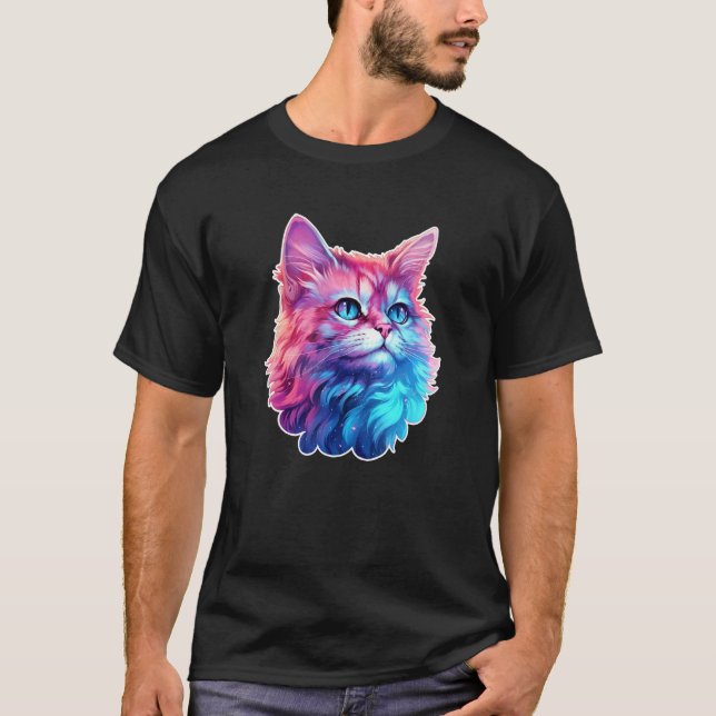 Flauschiger Kätzchen Katzenliebhaber, Katzenmutter T-Shirt (Vorderseite)