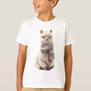 Flauschiges Alpaka in kuscheligem Schal Kinder T-Shirt