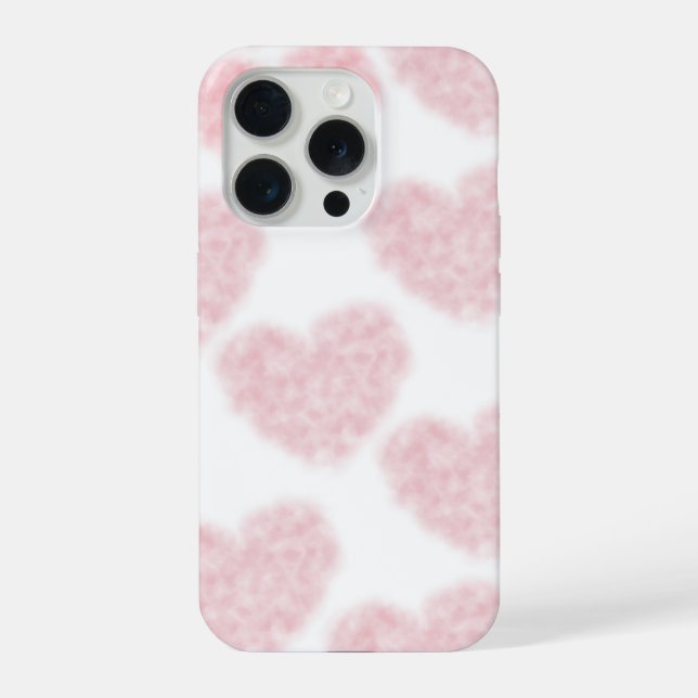 Flauschiges Baumwollherz iPhone 15 Pro Hülle (Rückseite)