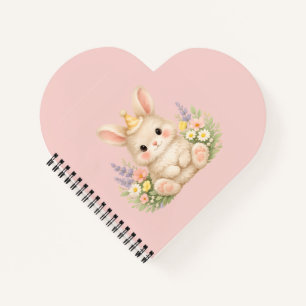 Flauschiges Hasen-Wildblumendesign für einen charm Notizbuch