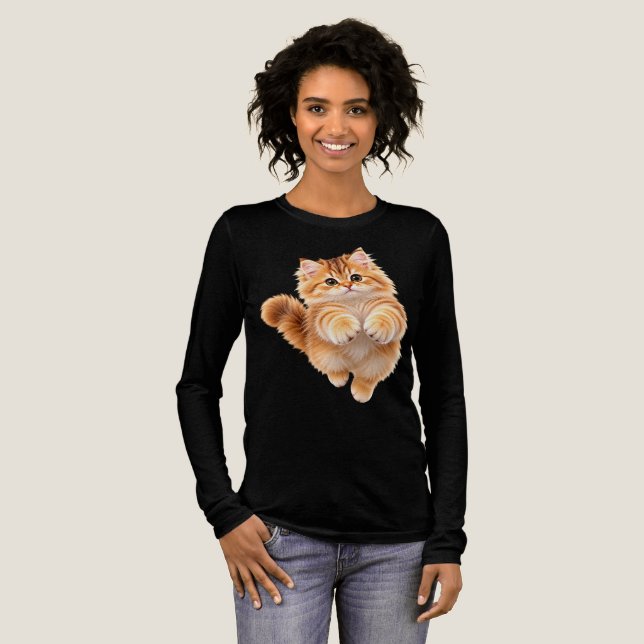 Flauschiges Kätzchen  Tri-Blend Shirt (Volle Vorderseite)