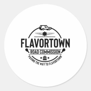 Flavortown Männer und Frauen Feinschmecker geben T Runder Aufkleber
