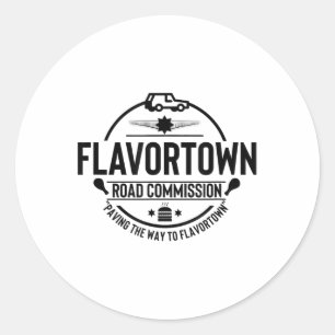 Flavortown Männer und Frauen Feinschmecker geben T Runder Aufkleber